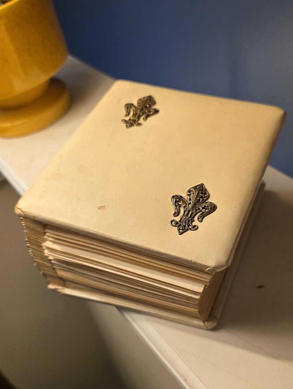 Vintage Photo Book with Fleur-de-Lis Accents